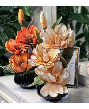Plante Artificielle Magnolia avec pot - Orange