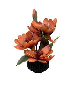 Plante Artificielle Magnolia avec pot - Orange
