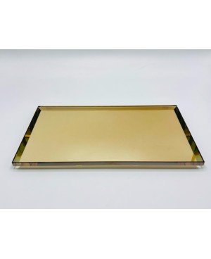  Plateau en Cristal Jaune Doré - 35x20cm