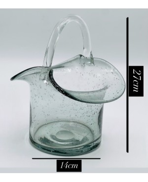 Vase en Verre Panier Gris
