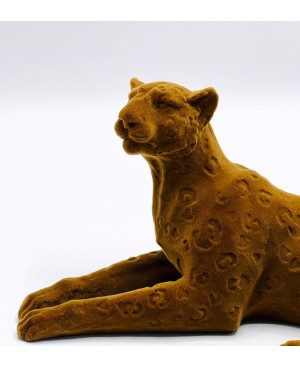Tigre assis marron En Velours