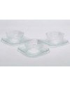 Coffret de 6 bols avec assiettes Strié