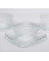 Coffret de 6 bols avec assiettes Strié