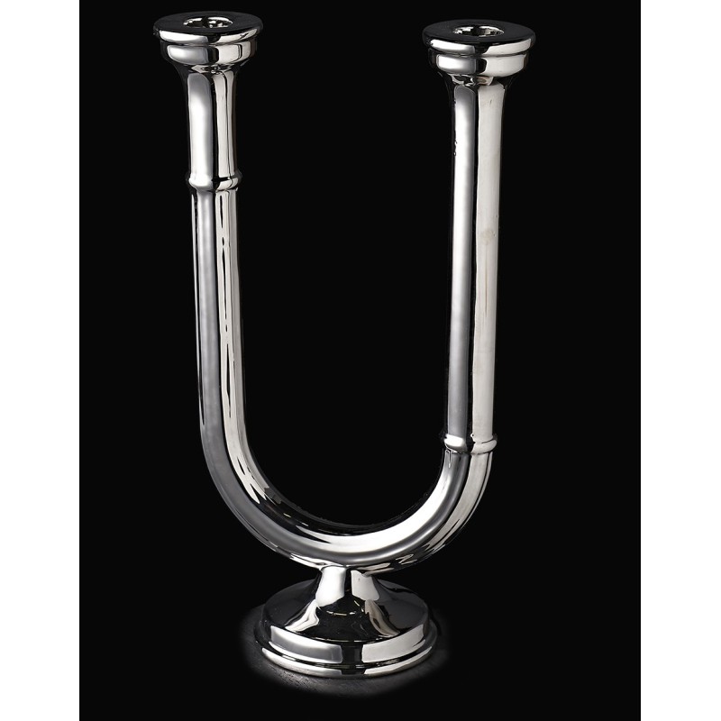 Chandelier double argente antique - HENRIETTE