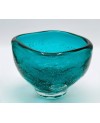 Vase en Verre Soufflé Bleu - 19x14.5cm