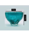 Vase en Verre Soufflé Bleu - 19x14.5cm