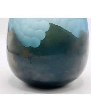 Vase en Verre Bleu Mate - PM