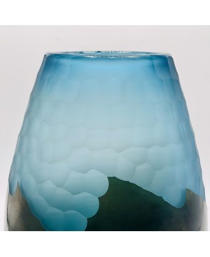 Vase en Verre Bleu Mate - PM