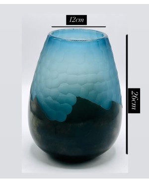 Vase en Verre Bleu Mate - PM
