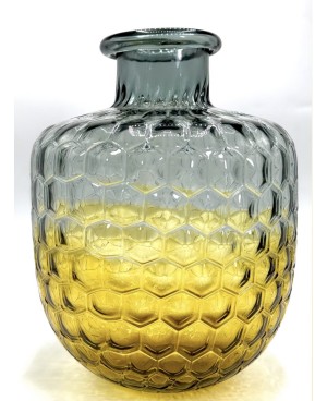 Vase en verre Jaune et Gris - GM