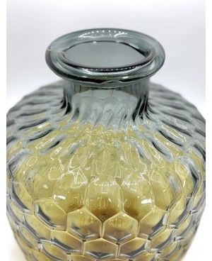 Vase en verre Jaune et Gris - GM