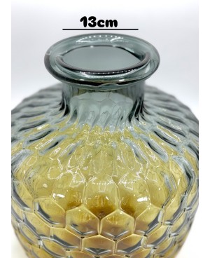 Vase en verre Jaune et Gris - GM