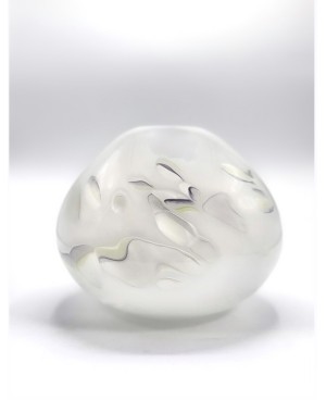  Vase en Verre Soufflé Blanc - PM