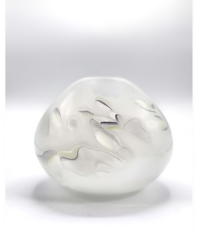 Vase en Verre Soufflé Blanc - PM