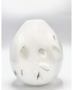 Vase en Verre Soufflé Blanc - MM
