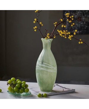  Vase en Verre Soufflé Vert