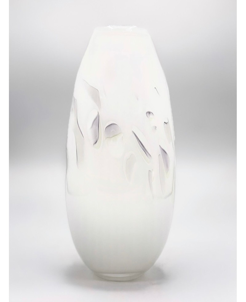 Vase en Verre Soufflé Blanc - GM