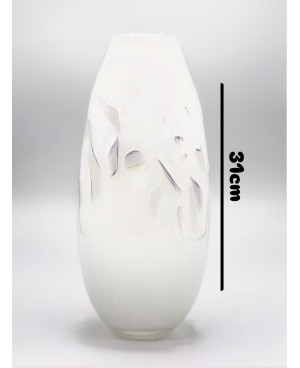 Vase en Verre Soufflé Blanc - GM