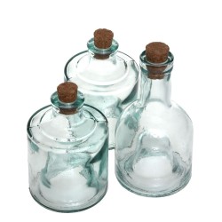 Huilier - Pack de 3 bouteilles en verre couleur Bleutée
