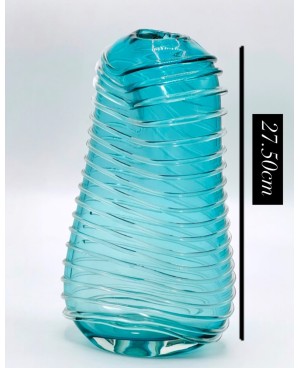 Vase en Verre Bleu Transparent - MM