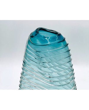 Vase en Verre Bleu Transparent - GM