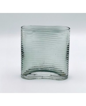  Vase en Verre Bleu Transparent - GM