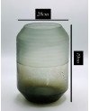 Vase en Verre Jaune et Gris -