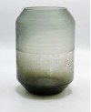 Vase en Verre Jaune et Gris -