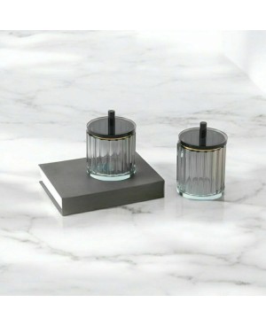  2 Bonbonnières en Cristal Gris
