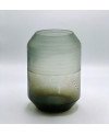 Vase en Verre Jaune et Gris -