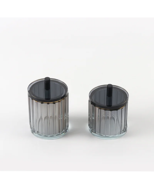 2 Bonbonnières en Cristal Gris