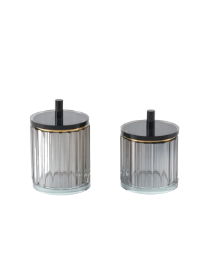 2 Bonbonnières en Cristal Gris