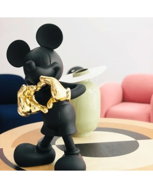  Statut Mickey Mouse Noir et Doré Cœur - H