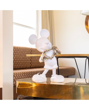  Statut Mickey Mouse Blanc et Argenté Cœur -
