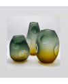 Vase en Verre Jaune et Bleu - GM