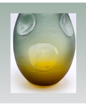 Vase en Verre Jaune et Bleu - MM