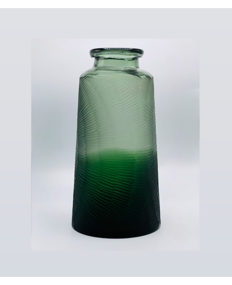 Vase en Verre Vert Mate - MM