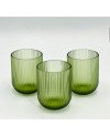 Coffret de 6 Verres à eau Striés - Vert