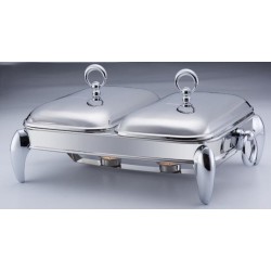 Chauffe plat rectangulaire en inox  2 x 1.5L