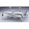 Chauffe plat rectangulaire en inox  2 x 1.5L