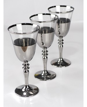  Set de 6 verres avec Pieds 270cc Silver