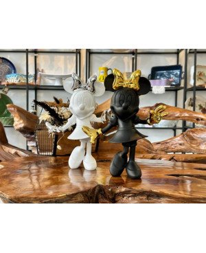 Statut Minnie Noir et Doré - 30cm