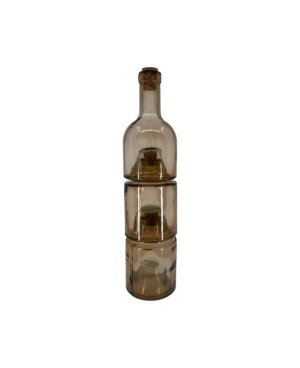  Huilier - Pack de 3 bouteilles en verre couleur Marron