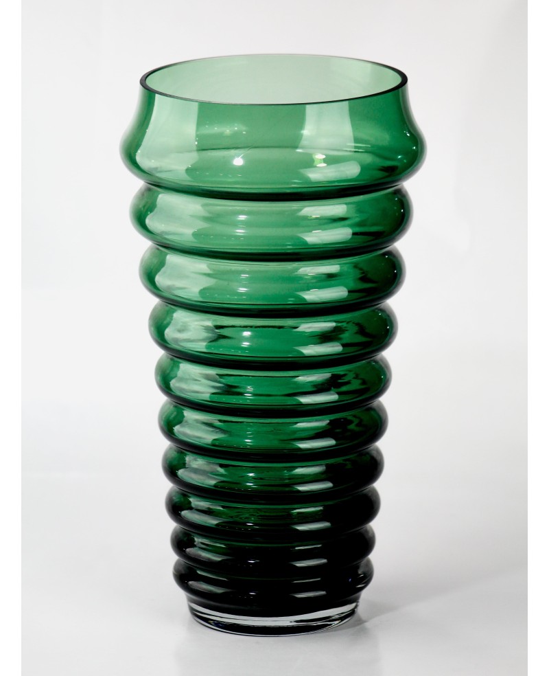 Vase en verre vert 15x28cm Petit Modèle