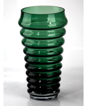 Vase en verre vert 15x28cm Petit Modèle