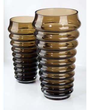 Vase en verre Marron 37x20cm Grand Modèle