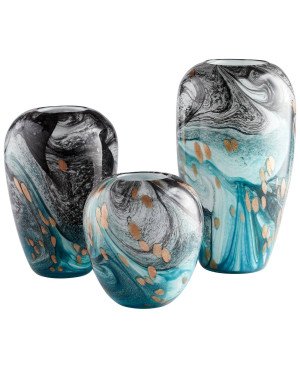  Vase en Verre Soufflé - MM Bleu Van