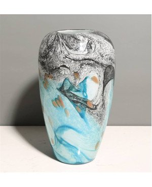  Vase en Verre Soufflé - GM Bleu Van