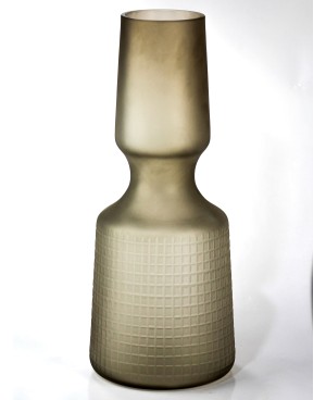  Vase en verre gris claire mate