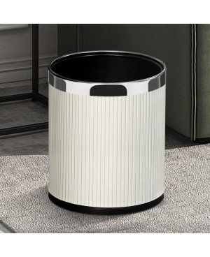  Poubelle en Cuir Blanc